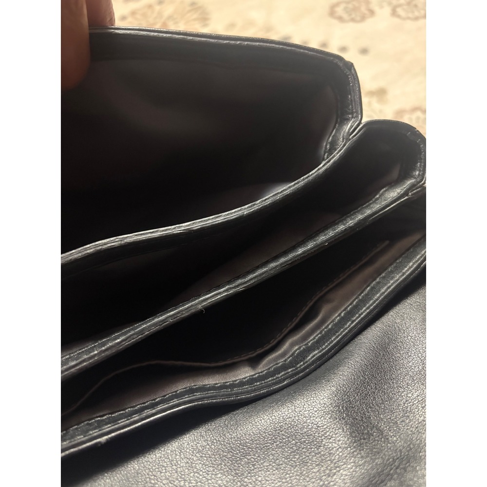 Coach Crossbody Bag Black‎ Leather Grey Python Snakeskin Turnlock Triple Gusset - Picture 7 of 7